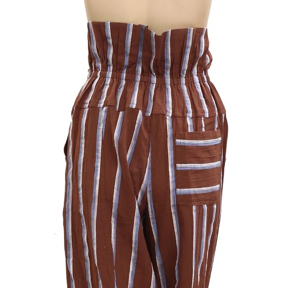 🆕Free People Free-Est Came To Play Striped Pants Embroidered Cotton XS 280065 - Picture 7 of 8